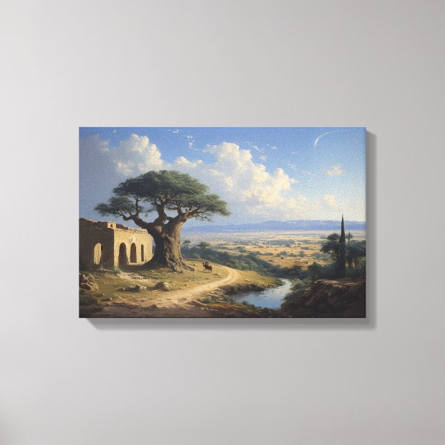 The Clouds over the Desert Oasis Canvas Print (Front)