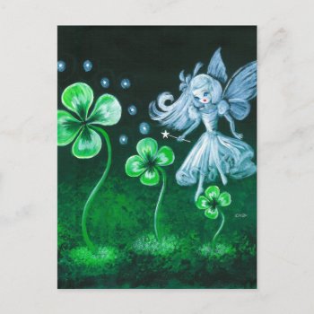 The Clover Faerie Of April Postcard by ArtsyKidsy at Zazzle