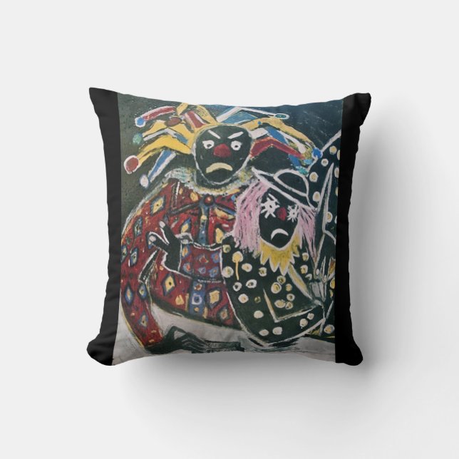 THE CLOWN AND JESTER THROW PILLOW (Front)