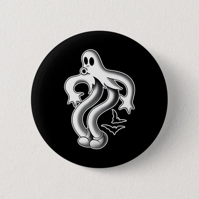The Clown Ghost Spooky Bats  Button (Front)