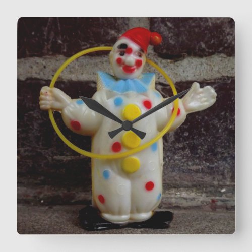 The Clown Square Wall Clock