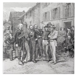 The Club Room of Zermatt in 1864, from 'The Ascent Tile