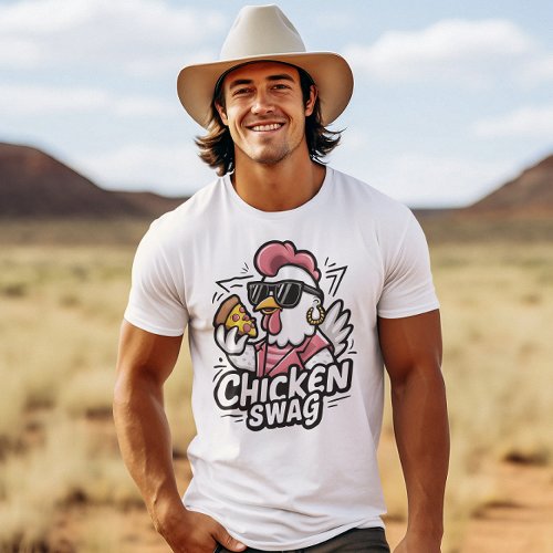 The Cluckin Cool Chicken Swag Logo T_Shirt