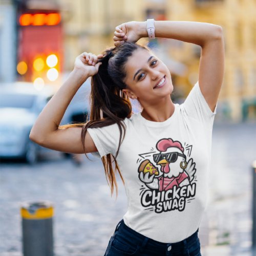 The Cluckin Cool Chicken Swag Logo T_Shirt