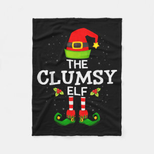 The Clumsy Elf Christmas Family Matching Pajama Fleece Blanket