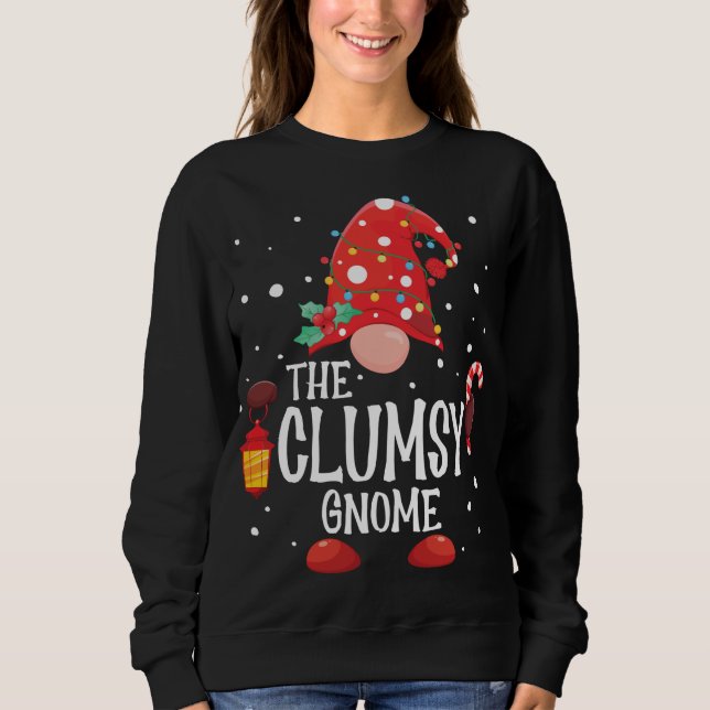 The Clumsy Gnome Matching Family Christmas Gnome P Sweatshirt (Front)