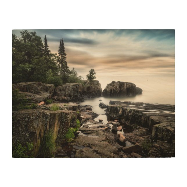 The Coast of Lake Superior | Minnesota Wood Wall Art (Front)