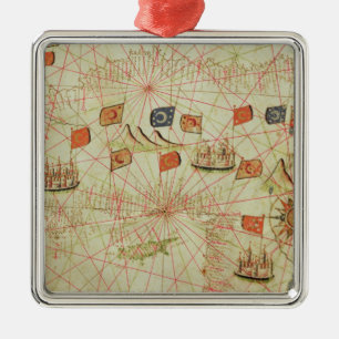 The Coast of Turkey and Cyprus Metal Ornament