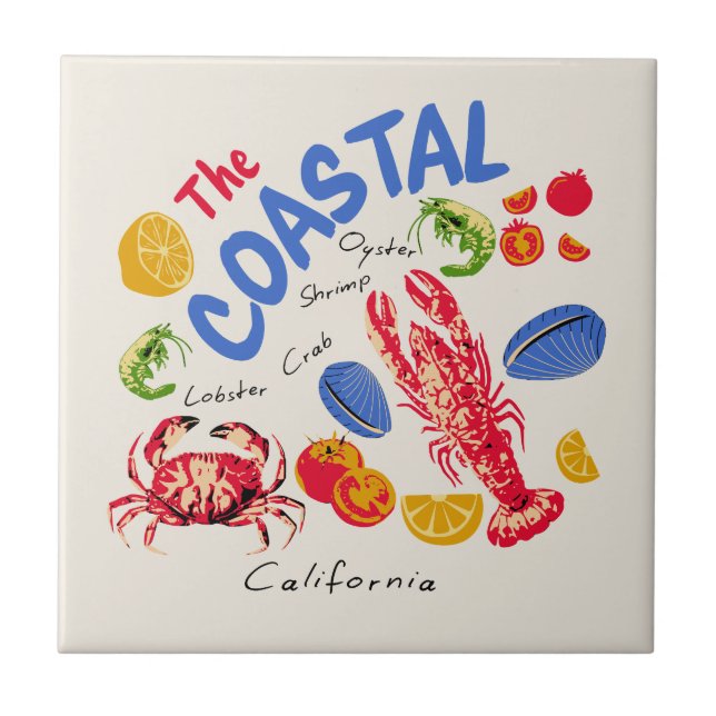 The Coastal Seafood Market Ceramic Tile (Front)