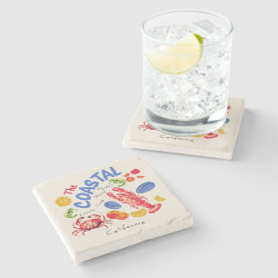 The Coastal Seafood Market Stone Coaster