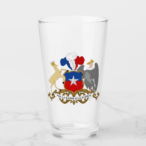 The coat of arms of Chile Glass