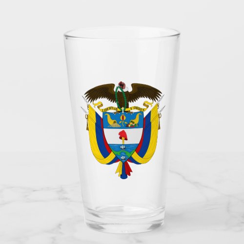 The coat of arms of Colombia Glass