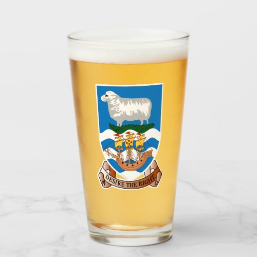 The coat of arms of Falkland Islands Glass