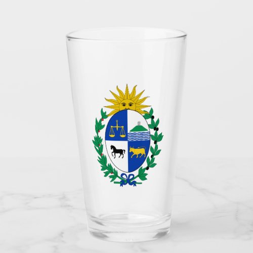 The coat of arms of Uruguay Glass