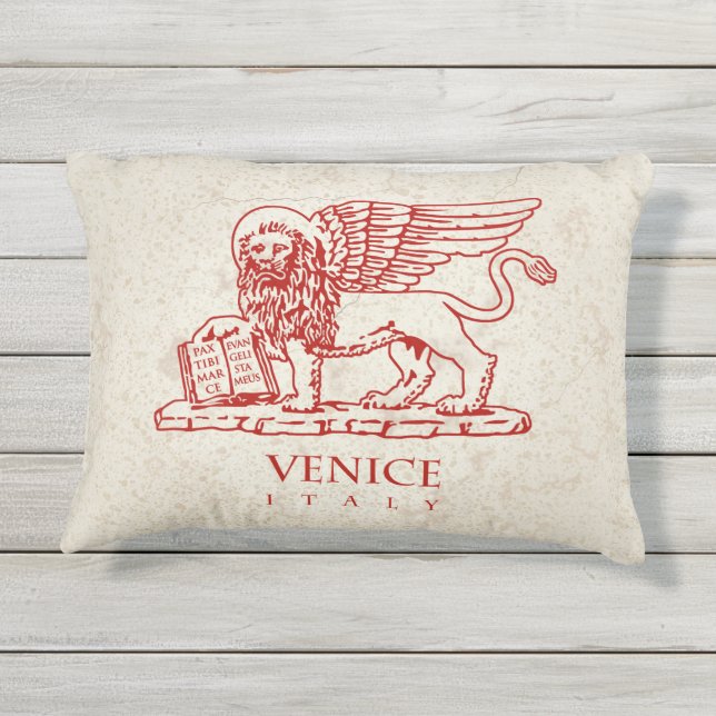 The Coat of Arms of Venice, Italy Outdoor Pillow (Back)