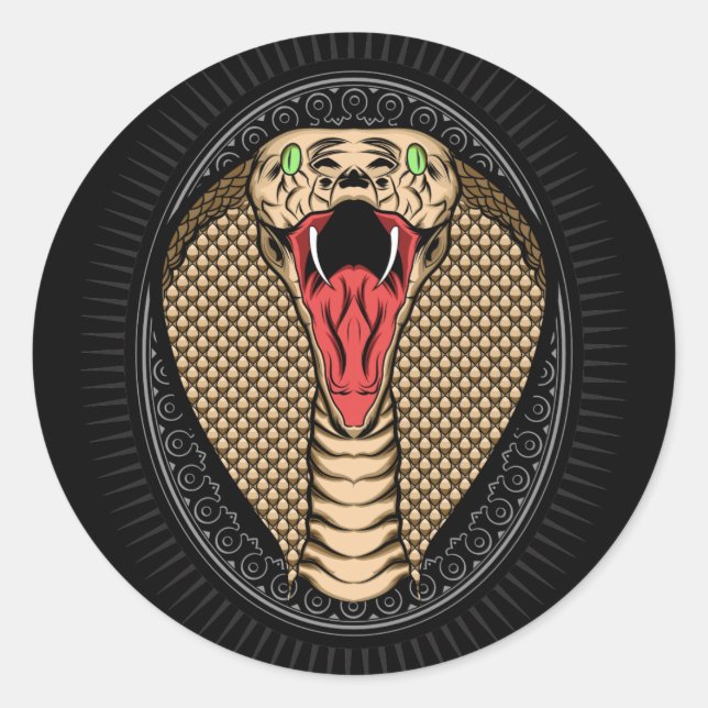 The Cobra Head Classic Round Sticker (Front)