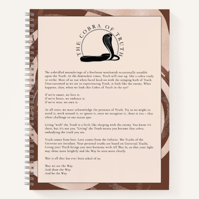 The Cobra of Truth Inspirational Journaling Notebook (Front)