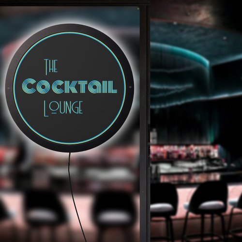 The Cocktail Lounge Blue Party Room  LED Sign