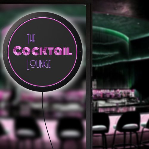 The Cocktail Lounge Pink Purple Party Room  LED Sign