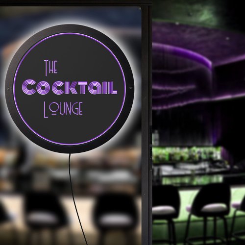 The Cocktail Lounge Purple Party Room  LED Sign