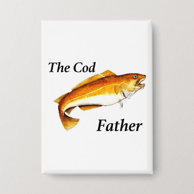 The Cod Father ideal fishing present. Button (Front)
