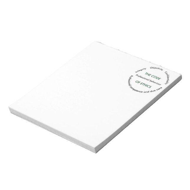 "The Code of Ethics - 5 Fundamental Principles" Notepad (Rotated)