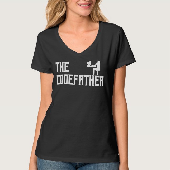 The Codefather Coding Coder Developer Computer Ner T-Shirt (Front)