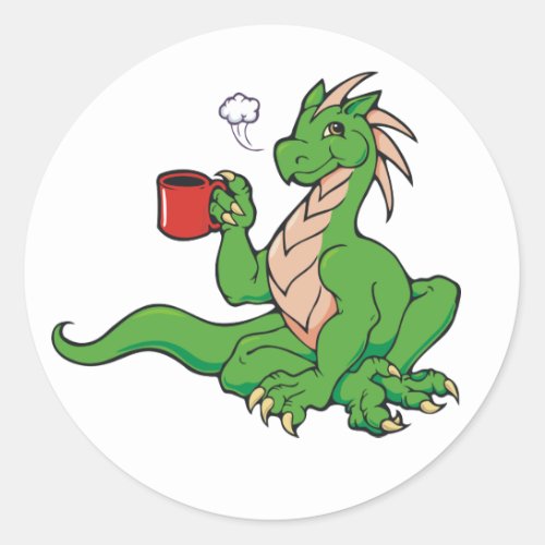 The Coffee Dragon Classic Round Sticker