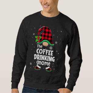 The Coffee Drinking Gnome Buffalo Plaid Christmas  Sweatshirt
