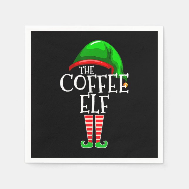The Coffee Elf-Elf Family Christmas-Merry Christma Napkins (Front)