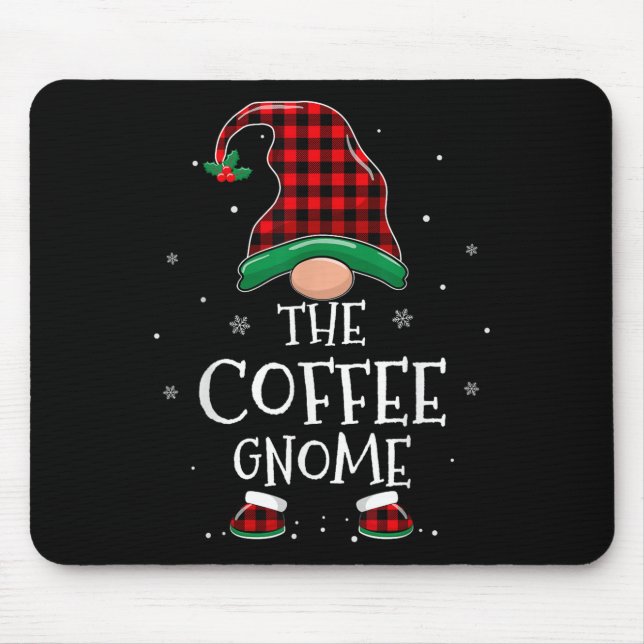 The Coffee Gnome Xmas Family Matching Plaid Christ Mouse Pad (Front)