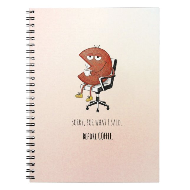 The Coffee-Powered Funny Retro Style Notebook (Front)