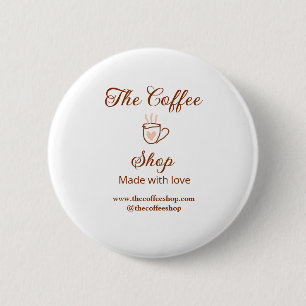 The coffee shop and website social media business button