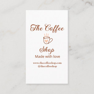 The coffee shop and website social media business card