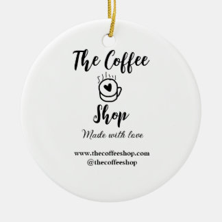 The coffee shop and website social media business ceramic ornament