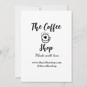 The coffee shop and website social media business invitation