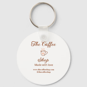 The coffee shop and website social media business  keychain