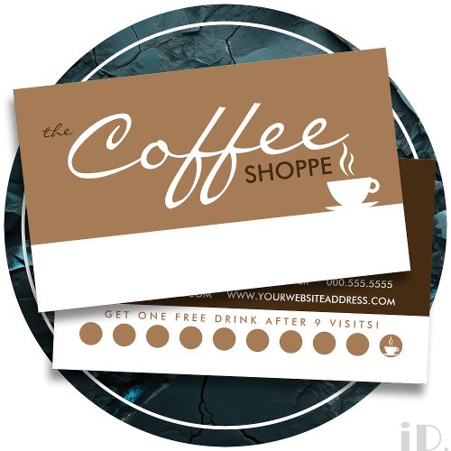 the COFFEE shoppe color customizable Loyalty Card