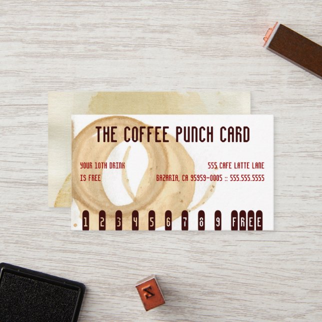 The Coffee Stain Punch Card (Front/Back In Situ)