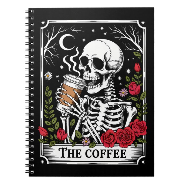 The Coffee Witchy Vibes Tote Bag – Magical Goth  Notebook (Front)