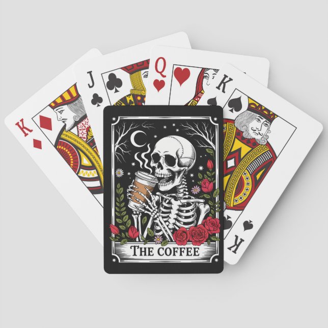 The Coffee Witchy Vibes Tote Bag – Magical Goth  Poker Cards (Back)