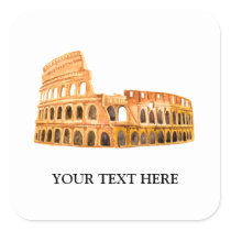 The Coliseum Rome, Italy Personalized Design Square Sticker
