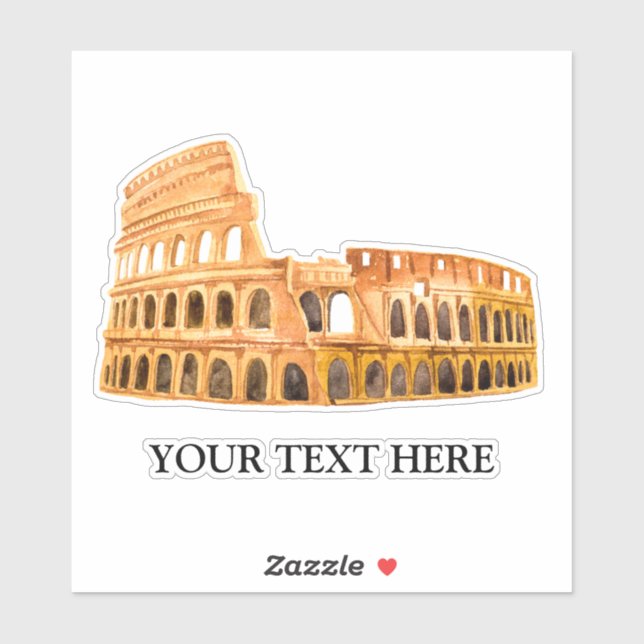 The Coliseum Rome, Italy Personalized Design Sticker (Sheet)