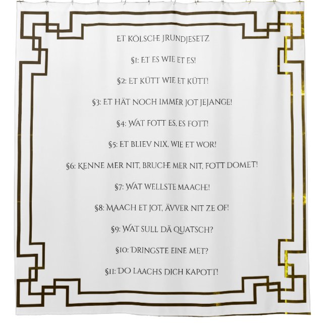 The Cologne Basic Law - Cologne Art Nouveau Shower Curtain (Front)