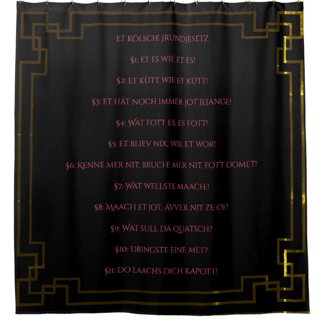 The Cologne Basic Law - Cologne Art Nouveau Shower Curtain (Front)