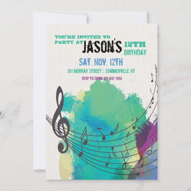 The Color of Music 2 Invitation (Front)