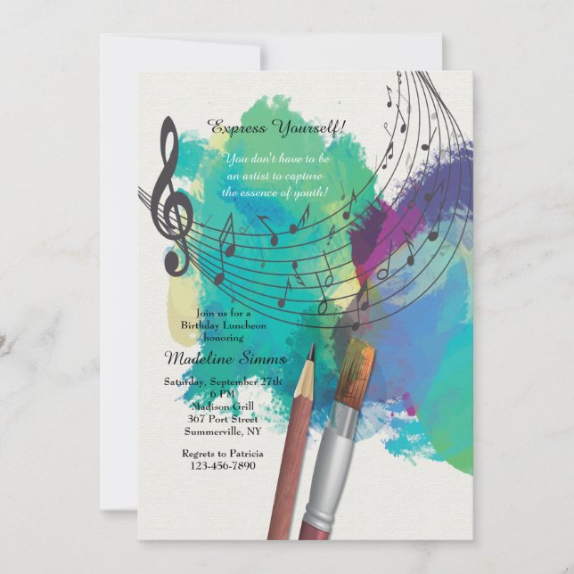 The Color of Music Invitation (Front)