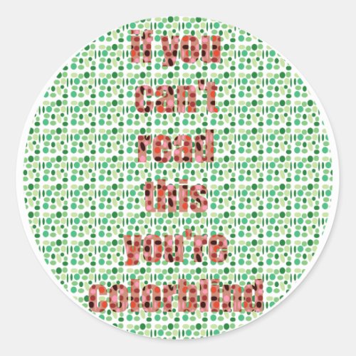 The Colorblind test Classic Round Sticker