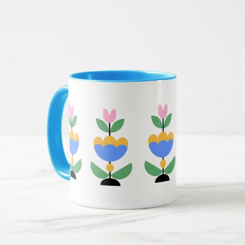 The Colored Flower Illustration Mug