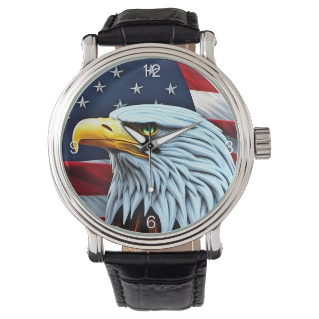The Colorful All American Eagle with Flag Watch (Front)